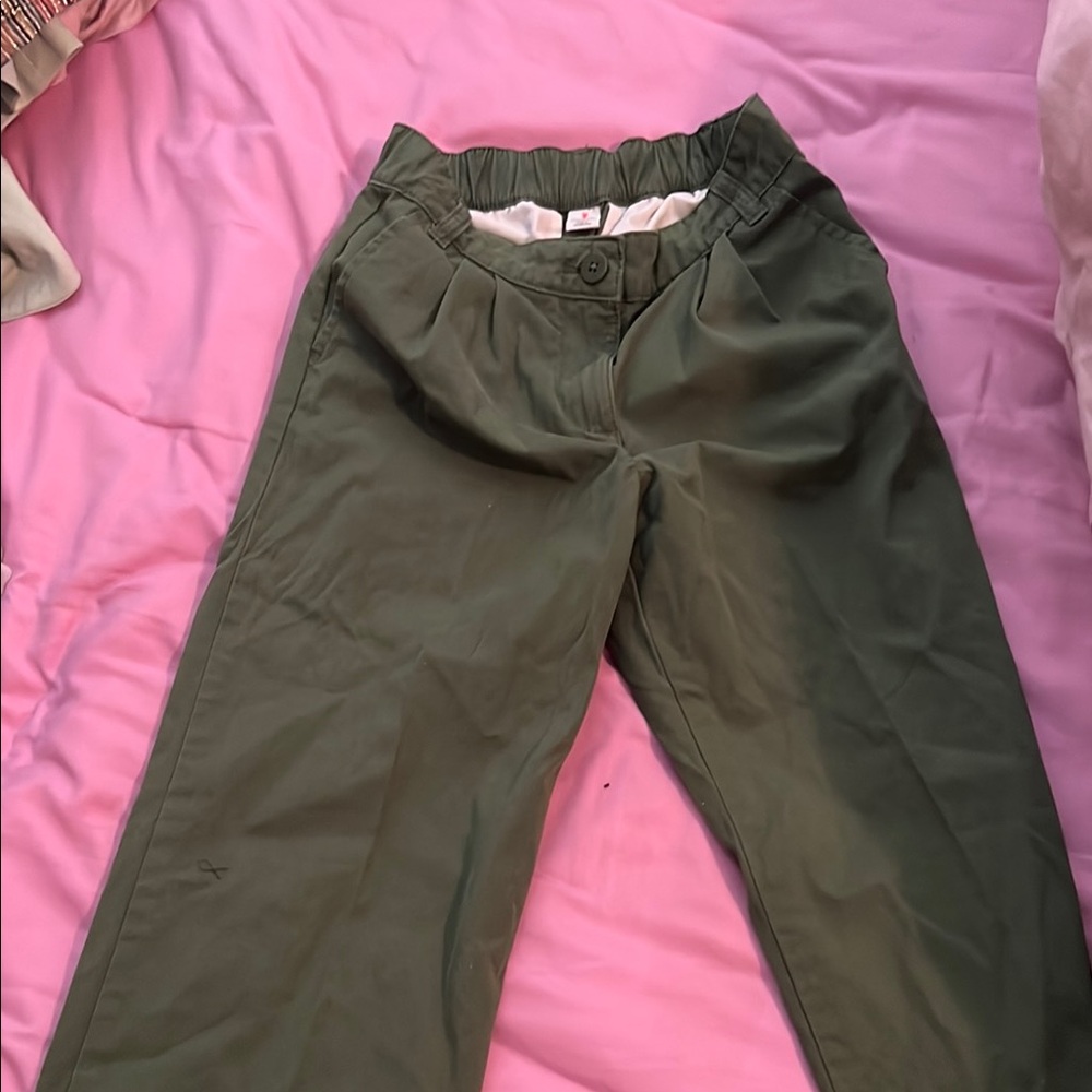 Crewcuts Green Casual Bottoms Relaxed Fit Cotton